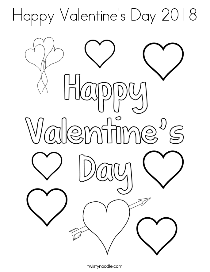 685x886 Happy Valentine's Day Coloring Page