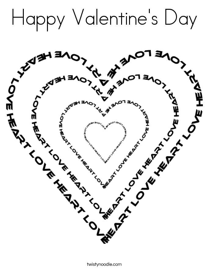 685x886 Happy Valentine's Day Coloring Page