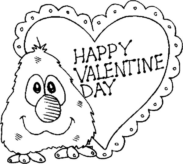 600x539 Little Elmo Say Happy Valentine's Day Folks Coloring Page Little
