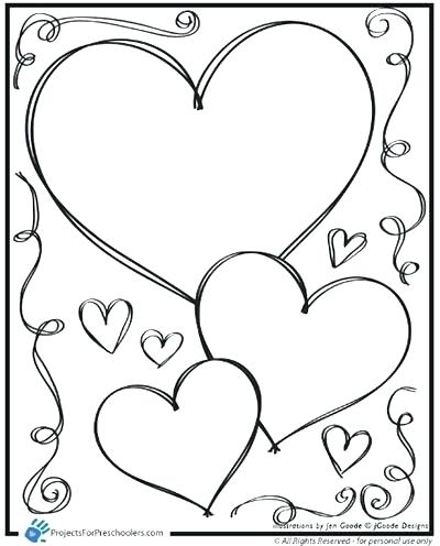 400x496 Valentine Hearts To Color Preschool Valentine Coloring Pages