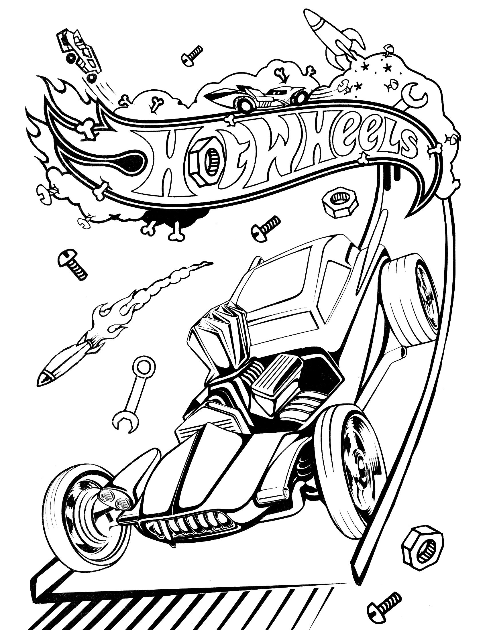 1700x2200 Hot Wheels Coloring Pages Games