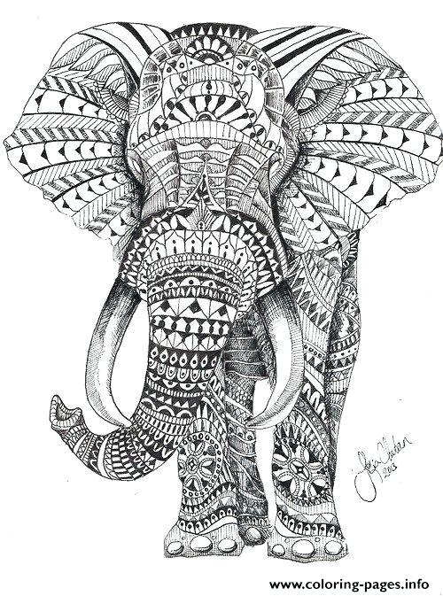 500x673 Coloring Pages Hard Elephant For Adults Color Hard Difficult