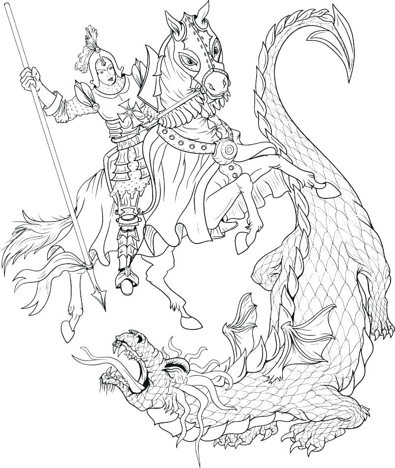 805x953 Coloring Pages Dragon