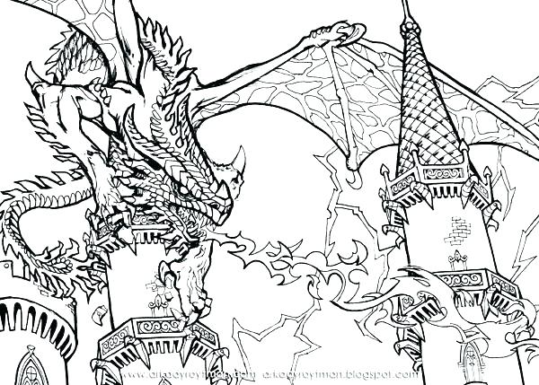 600x429 Dragon Coloring Page