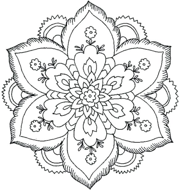 580x615 Rangoli Patterns Colouring Sheets Hard Coloring Pages Coloring