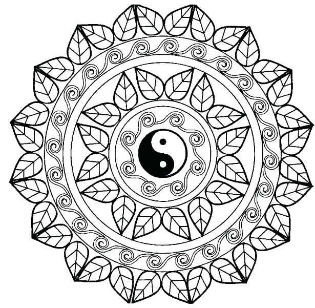 615x601 Mandalas To Print Out Printable Mandala Coloring Pages Hard