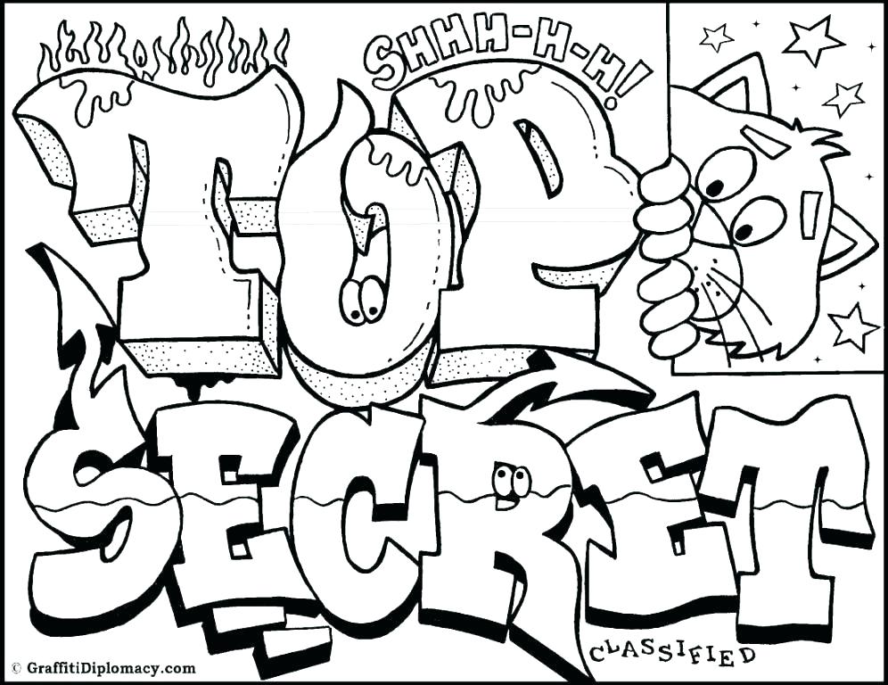 996x768 Graffiti Coloring Pages Hard