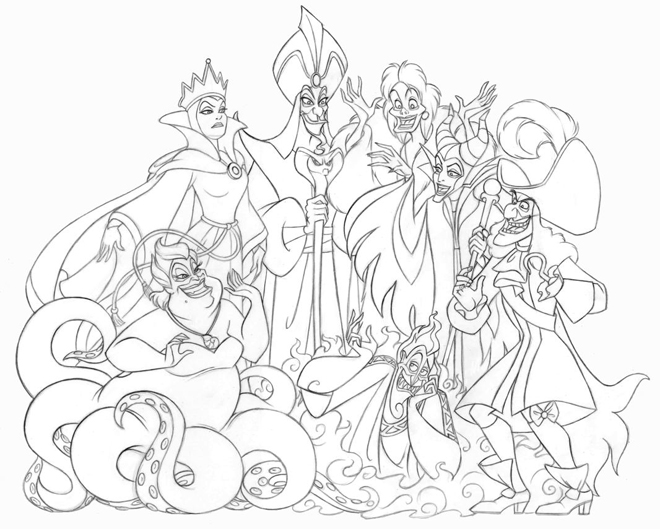 660x529 Disney Villains Coloring Pages