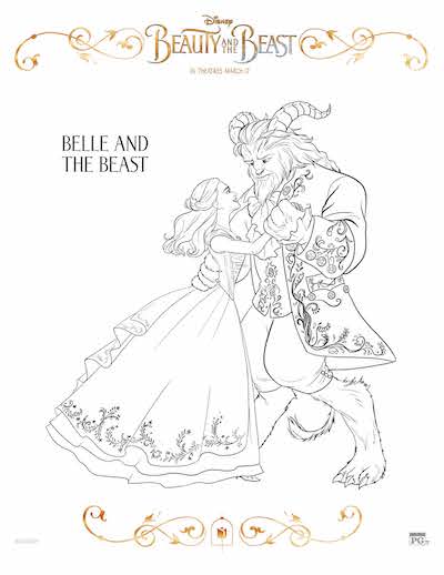 400x518 Free Beauty And The Beast Coloring Pages