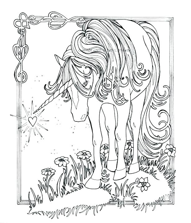615x718 Hard Unicorn Coloring Pages
