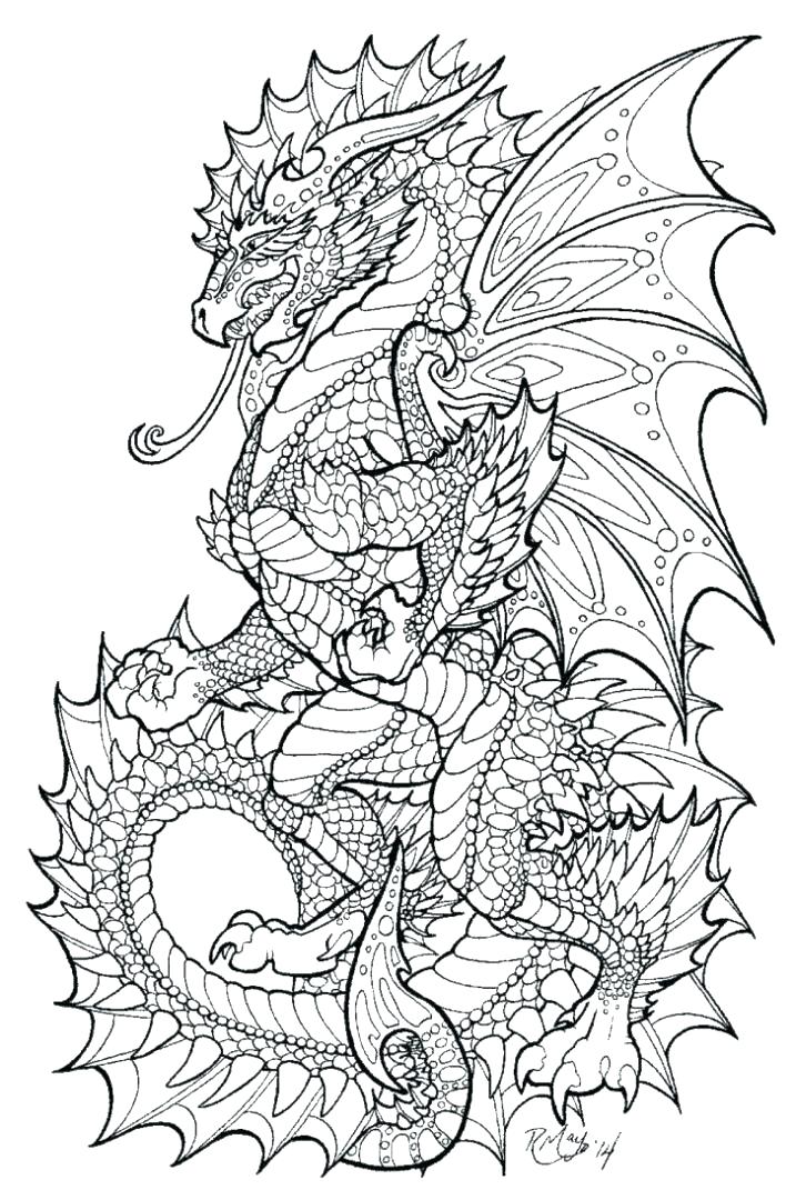 717x1080 Dragon Coloring Pages For Adults