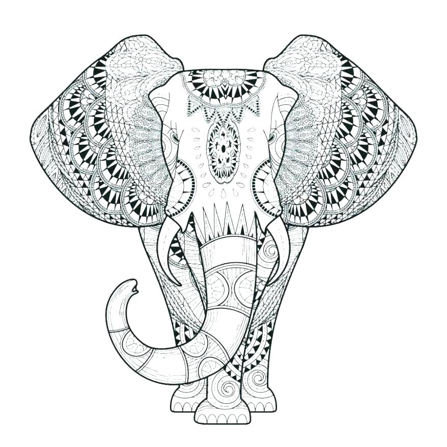 Hard Elephant Coloring Pages at GetDrawings | Free download