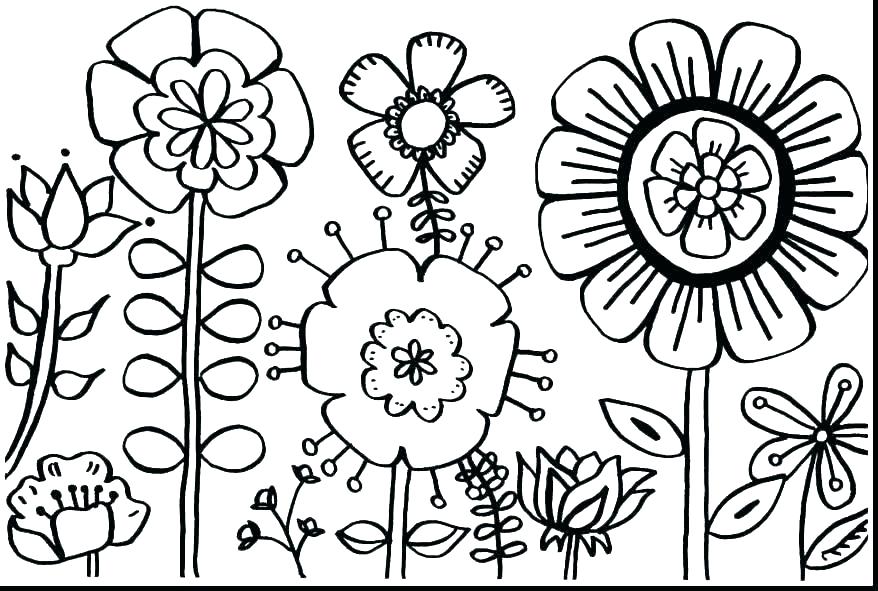878x591 Coloring Pages Flowers