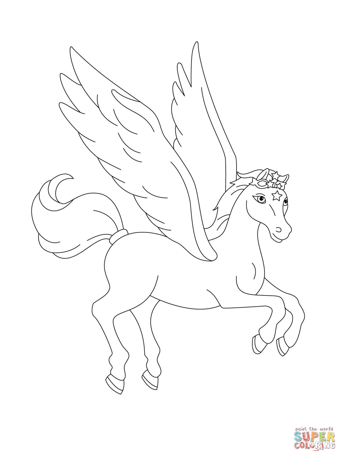 1200x1600 Coloring Pages For Kids Fantasy Mythology Goddess Is Flying Horse