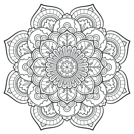 440x440 Hard Mandala Coloring Pages Hard Coloring Pages Of Flowers