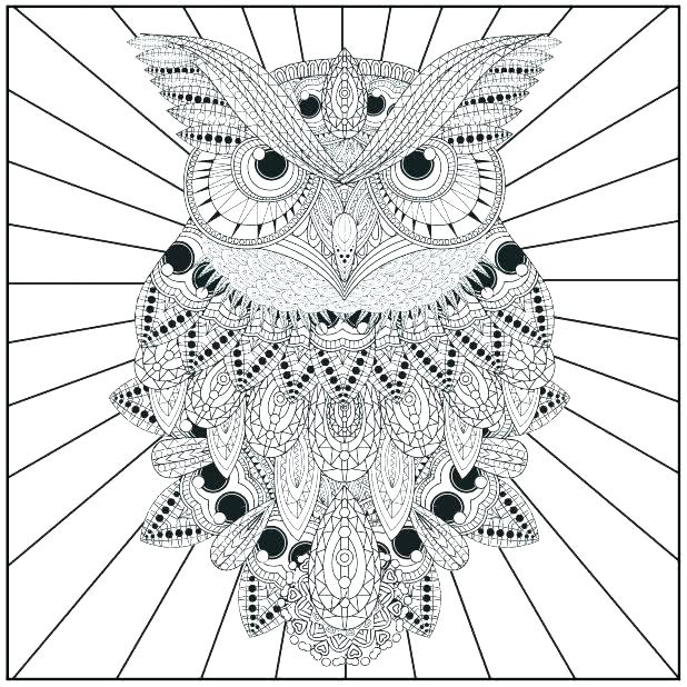 618x618 Hard Owl Coloring Pages Coloring Pages Of Owls For Adults Coloring