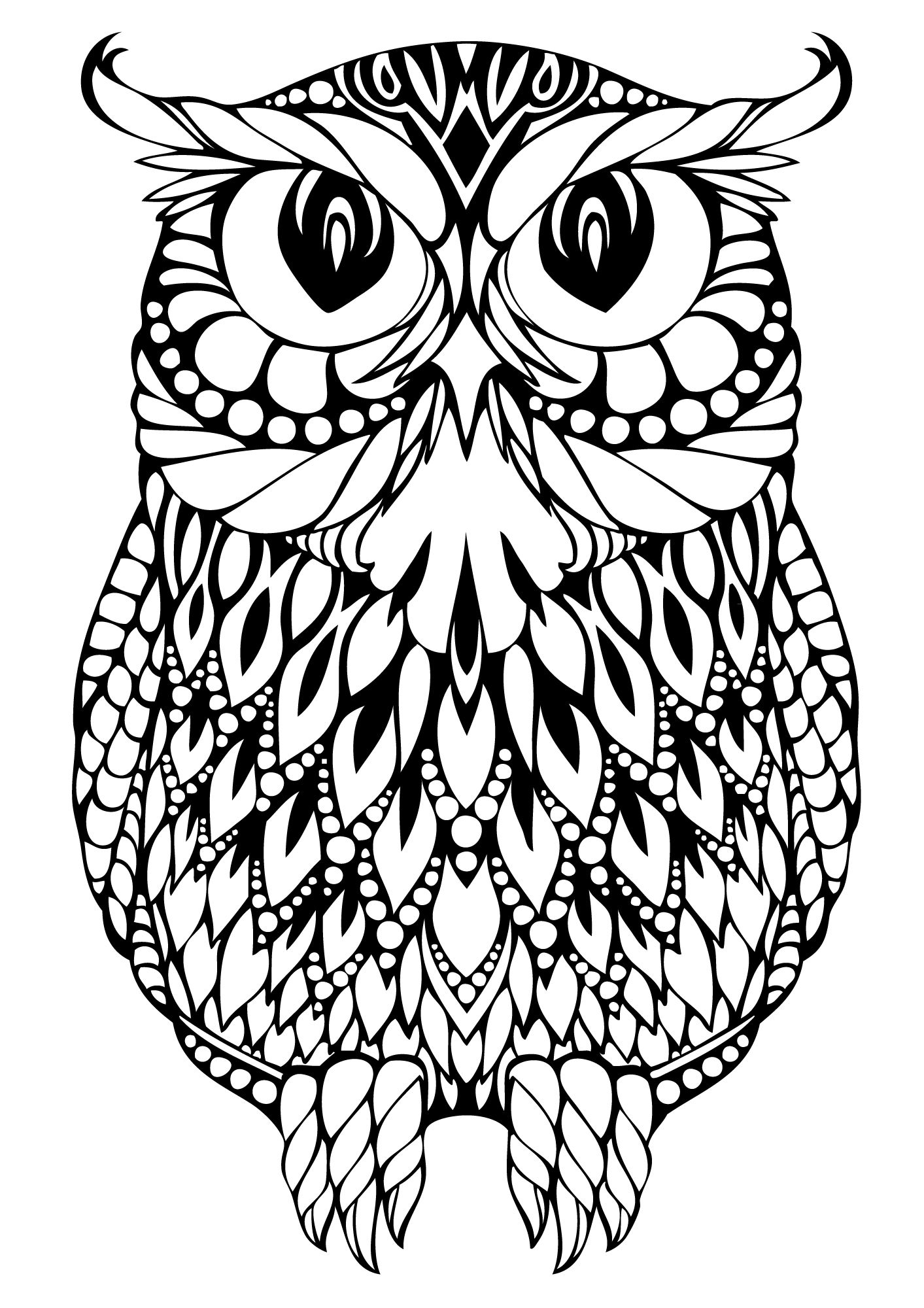 1413x2000 Owl Coloring Pages