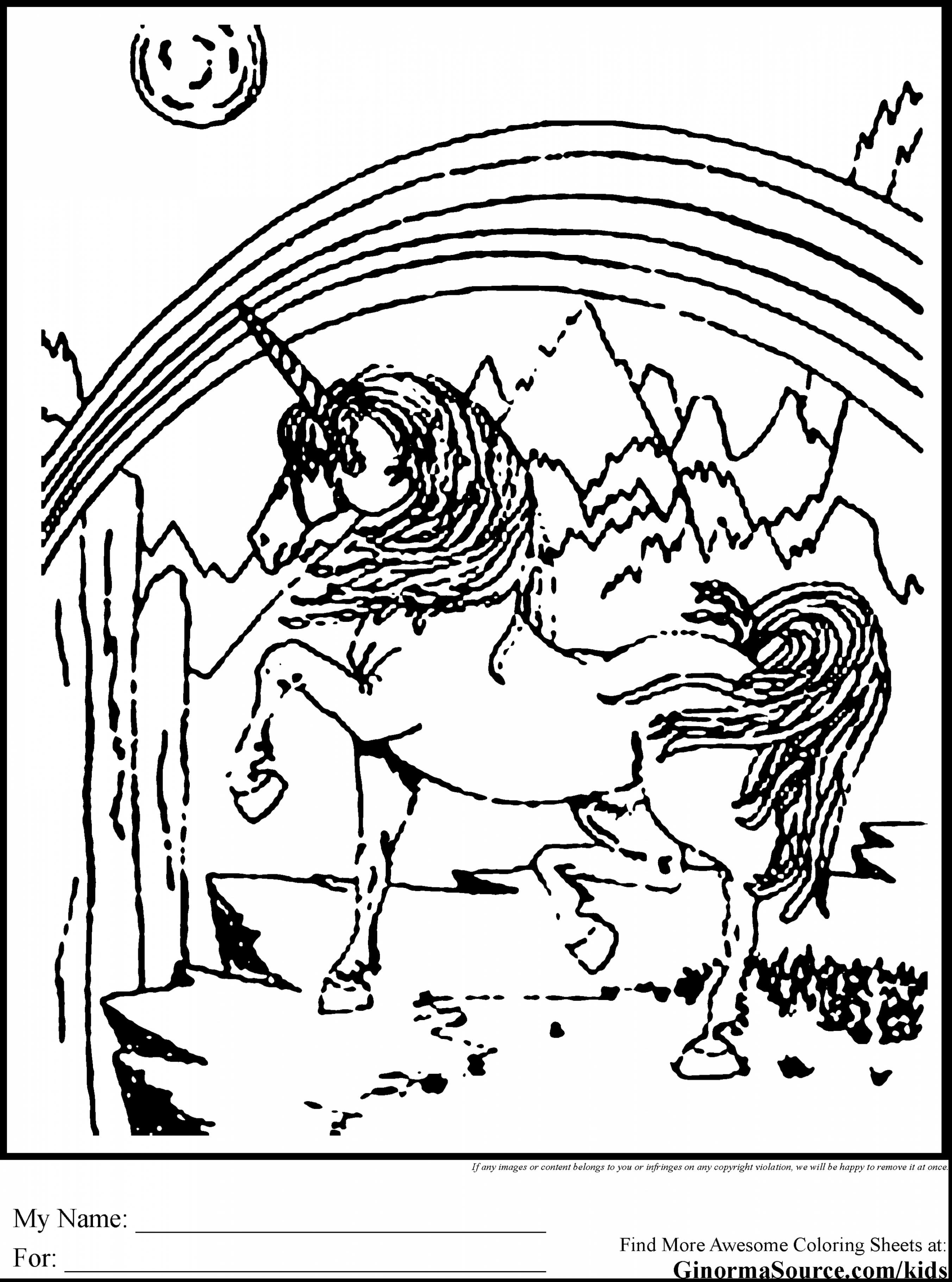 2704x3641 Lovely Unicorn Coloring Page Advance