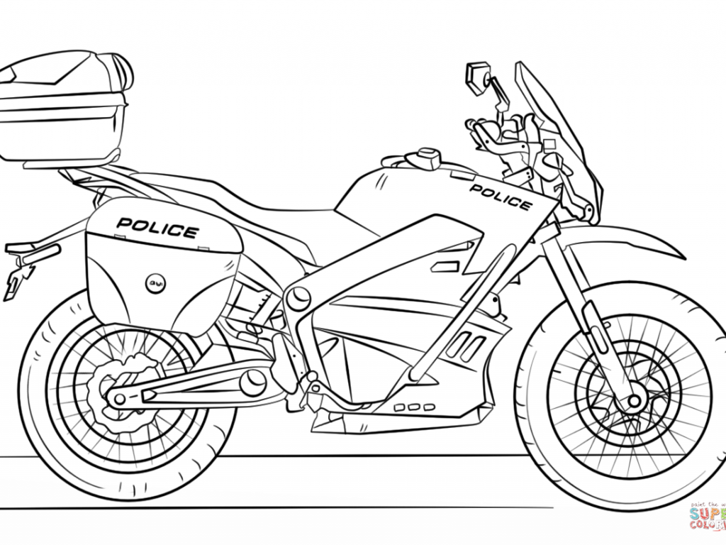 1024x768 Police Motorcycle Coloring Page Free Printable Amazing Pages Adult