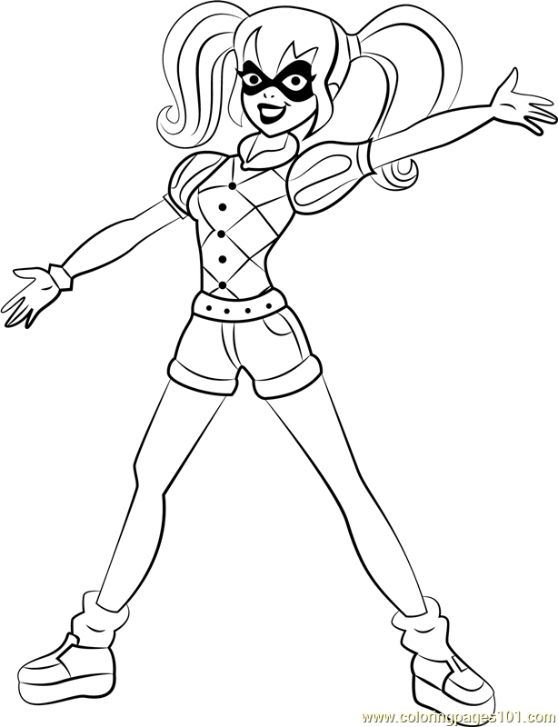 614x800 Harley Quinn Coloring Page