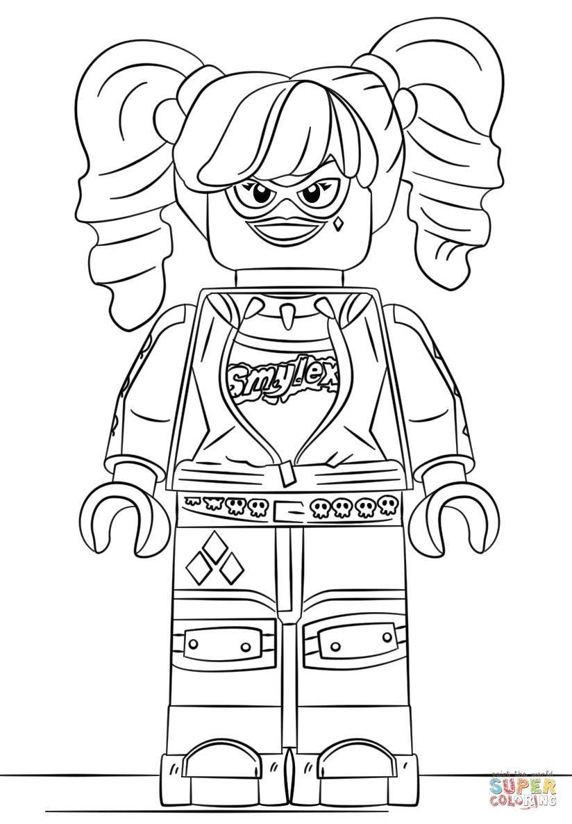 824x1186 Cool Lego Harley Quinn Coloring Page Free Printable Pages