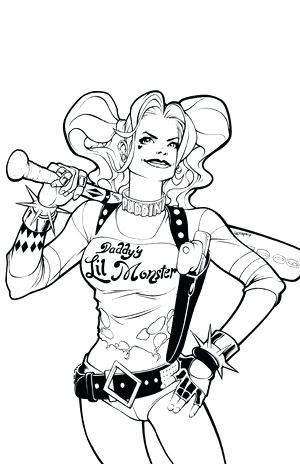 300x464 Harley Quinn Logo Coloring Pages Free Printable