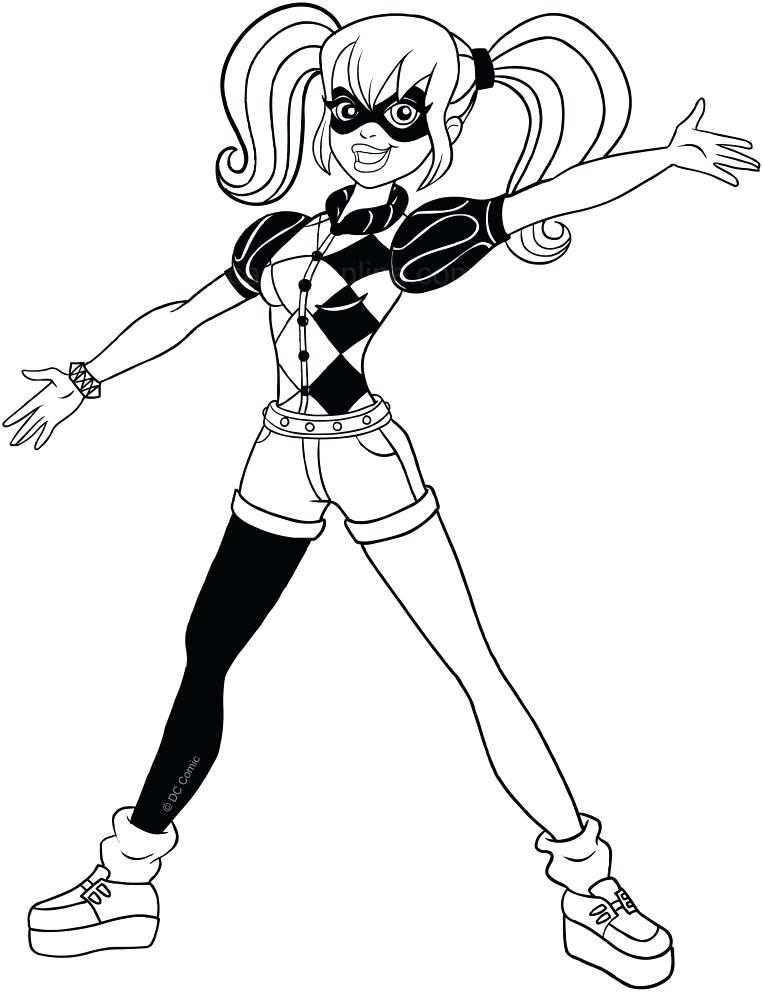 Harley Quinn Superhero Girls Coloring Pages Coloring Pages