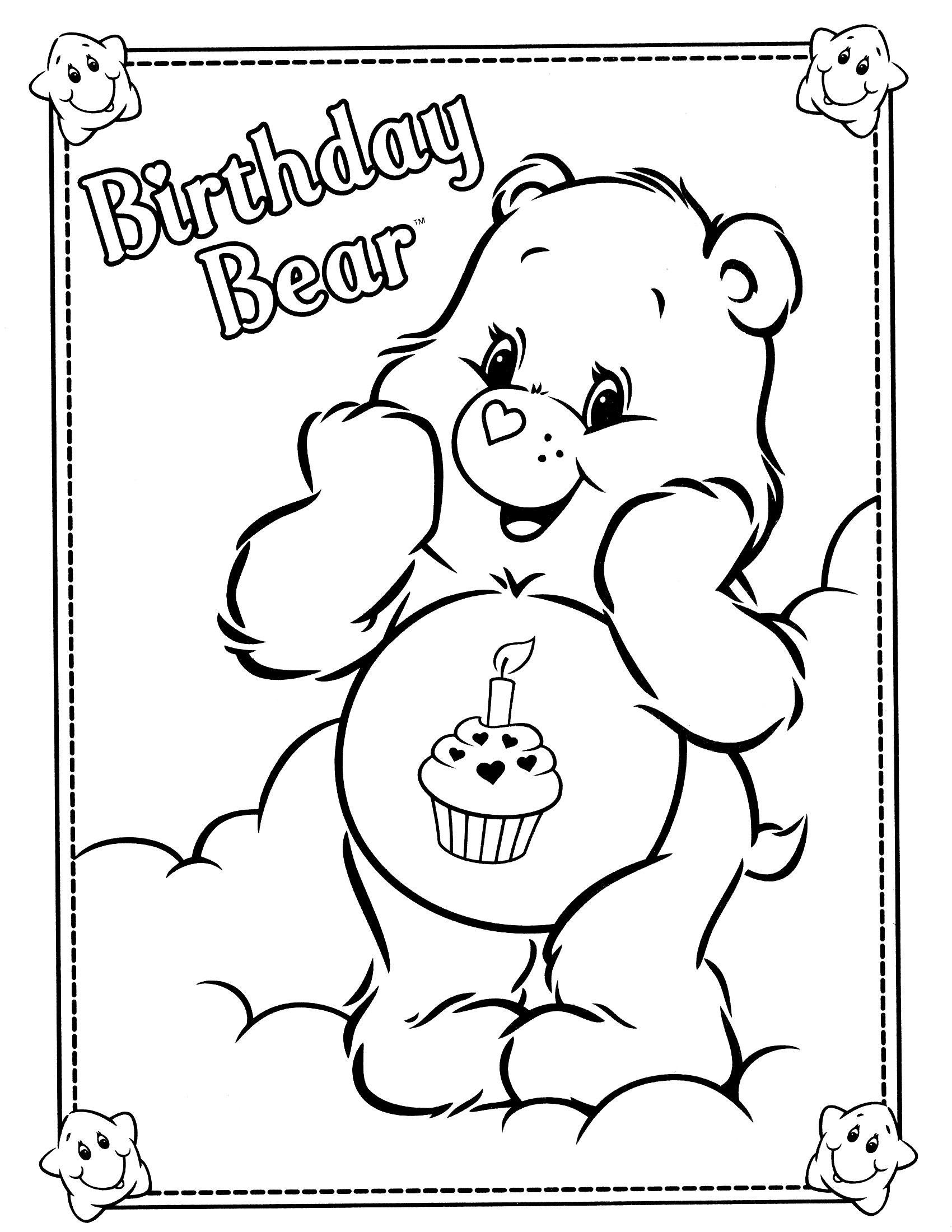 1700x2200 Care Bear Coloring Pages Bears Page Pinteres