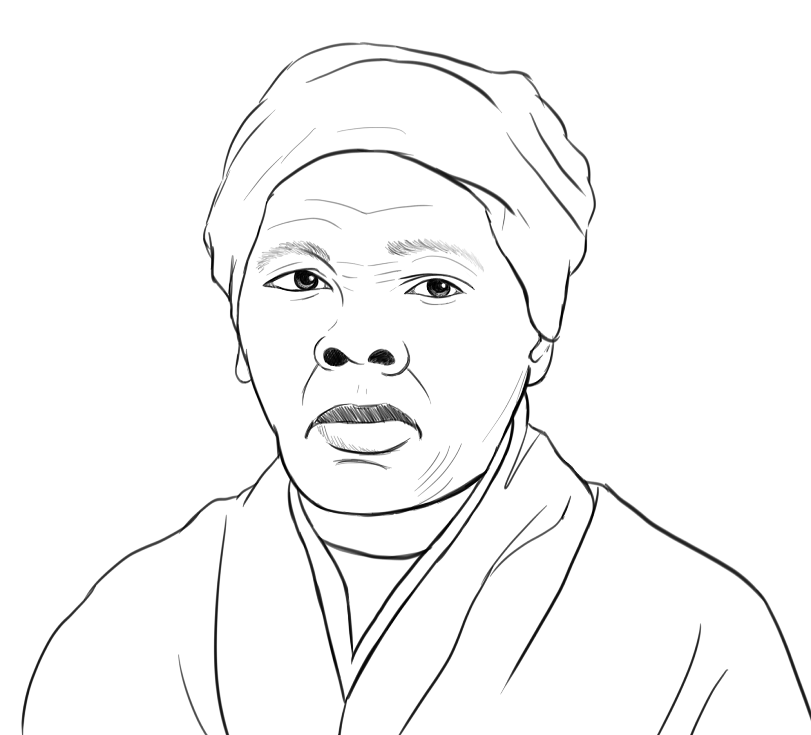 1600x1449 Harriet Tubman Coloring Page