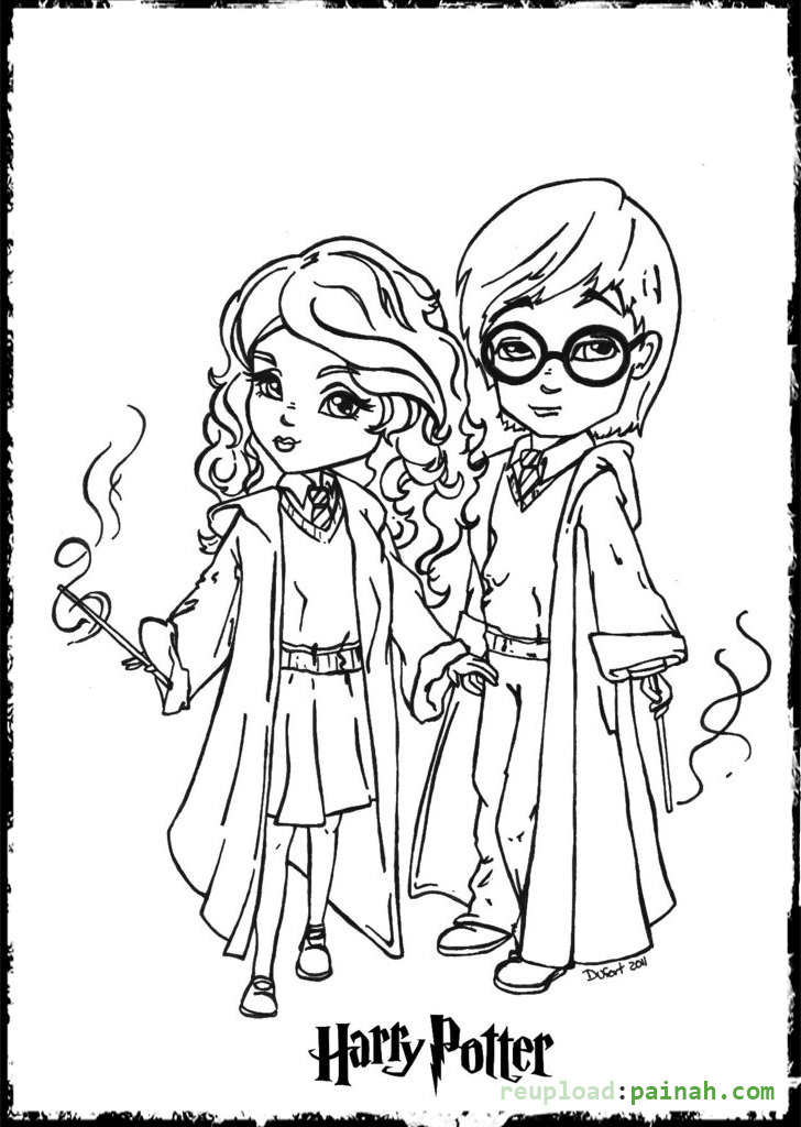 728x1024 Harry Potter Coloring Pages Printable Cartoon Cute Of To Print