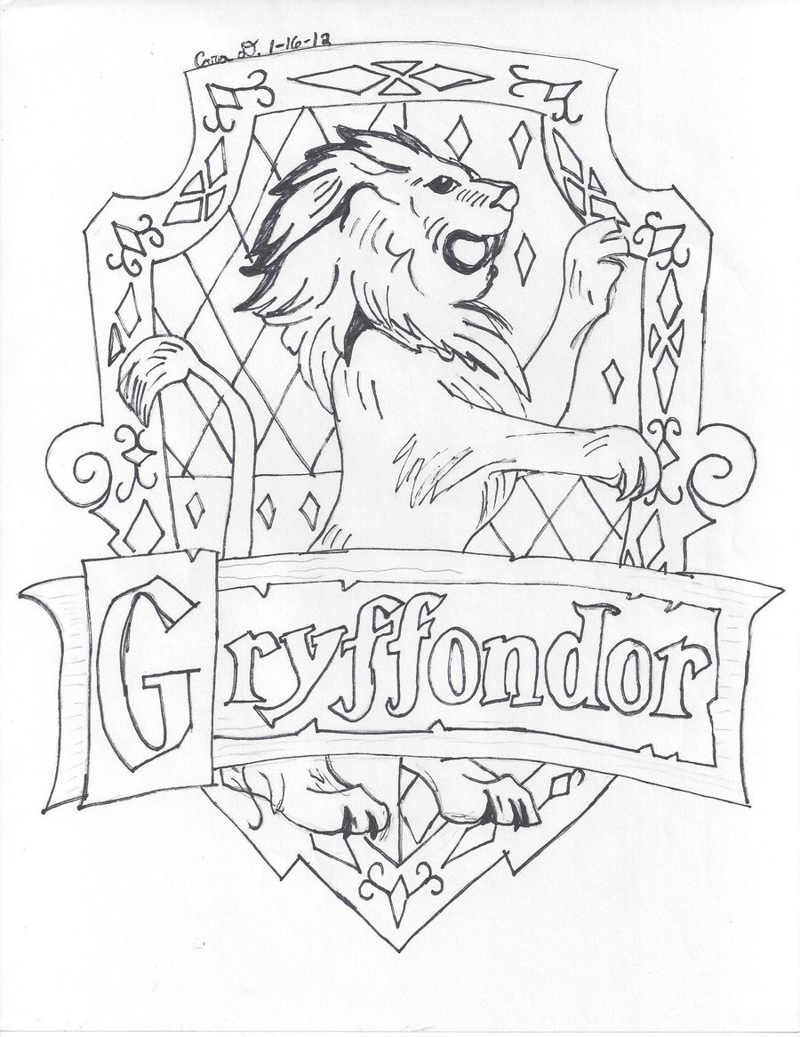 900x1166 Harry Potter Coloring Pages Hogwarts Crest New Gryffindor Showy