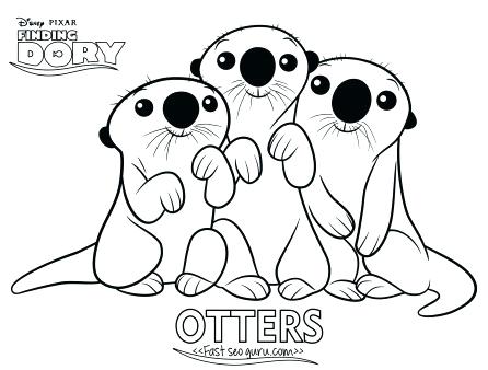 446x338 Otter Coloring Page Cartoon Finding Dory Otters Coloring Page