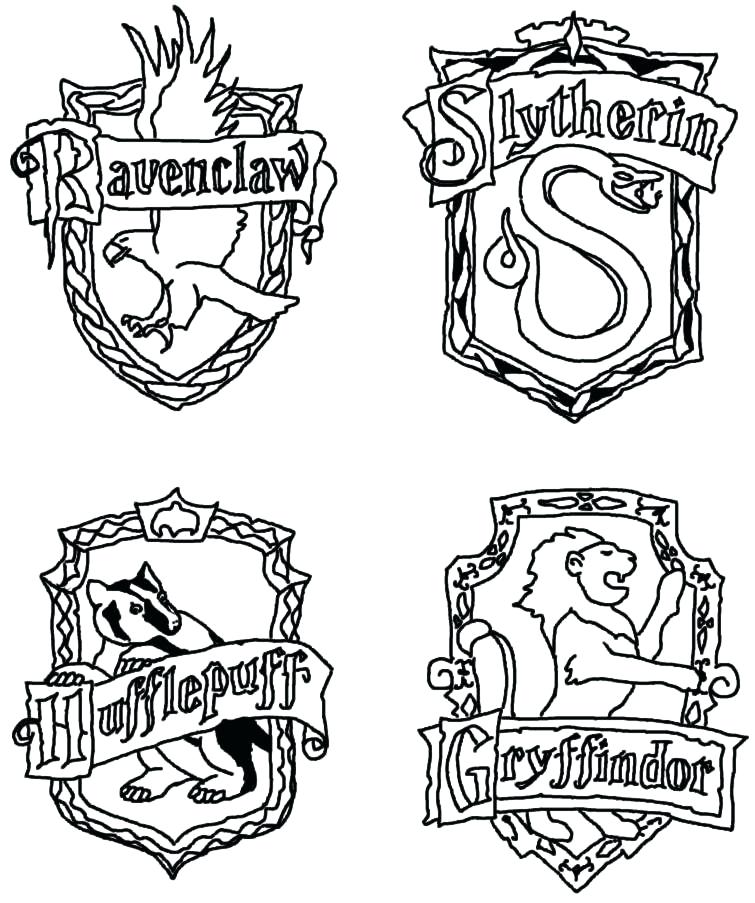 755x903 Harry Potter House Coloring Pages Hogwarts Crest Coloring Page