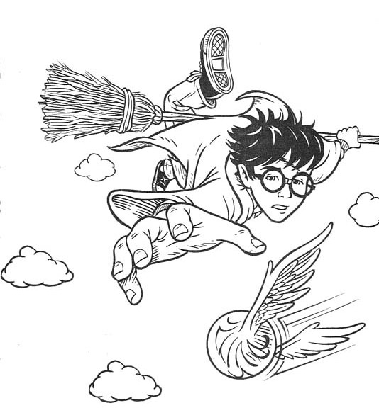 534x576 Harry Potter Coloring Pages Quidditch Printable To Humorous Draw