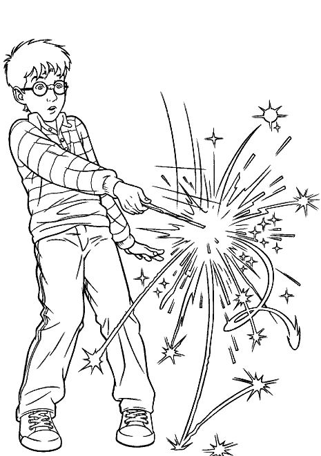 465x660 Harry Using Magic Wand Coloring Pages