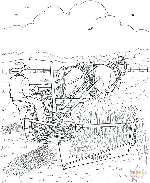 589x720 Harvest Coloring Pages It Is Harvest Time The Farmer Is Harvesting