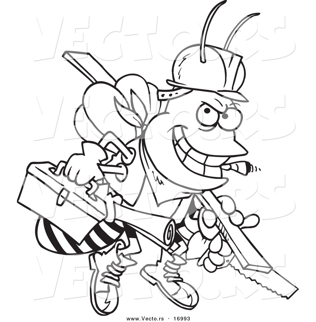 1024x1044 Urgent Hatchet Man Coloring Pages Vector Of A Cartoon Worker Bee