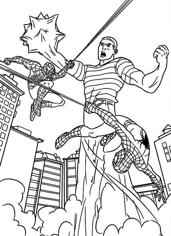 600x828 Spider Man And Sandman Coloring Pages