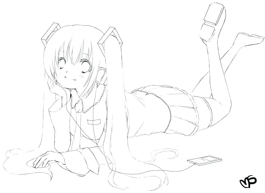 900x655 Miku Hatsune Coloring Pages