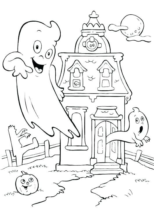 530x722 Haunted House Coloring Page Haunted Castle Coloring Pages Cute