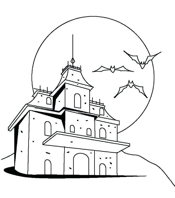 600x680 Haunted Mansion Coloring Pages Wonderful Haunted House Coloring
