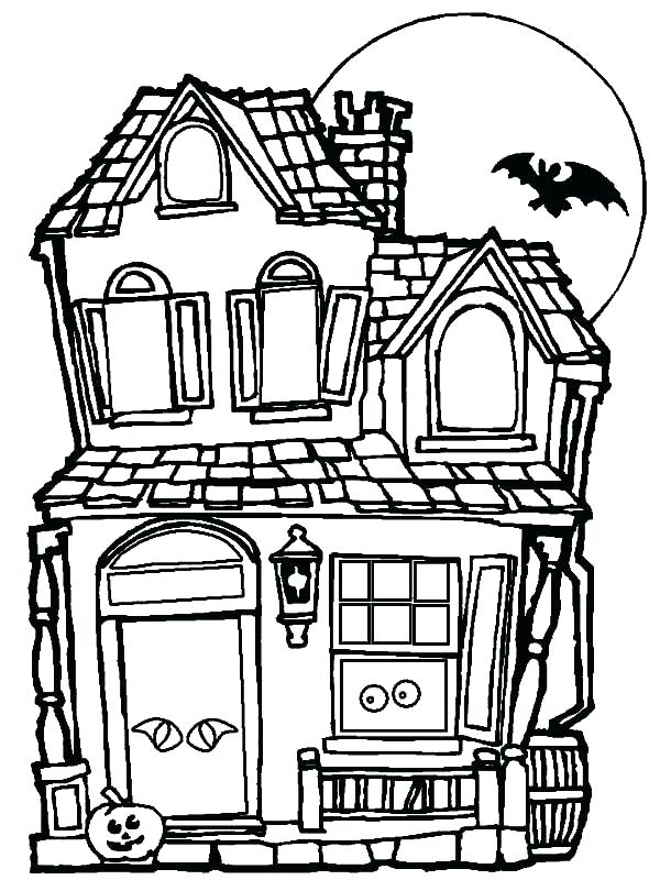 600x800 Full House Coloring Pages Full House Coloring Pages Haunted House