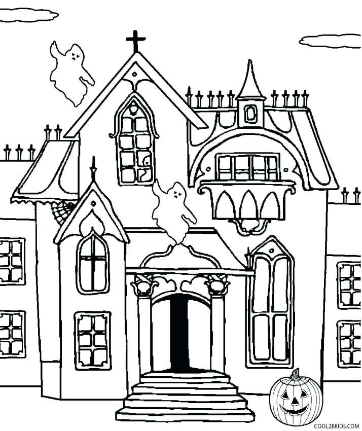714x850 Haunted House Coloring Page Stunning Haunted House Coloring Pages