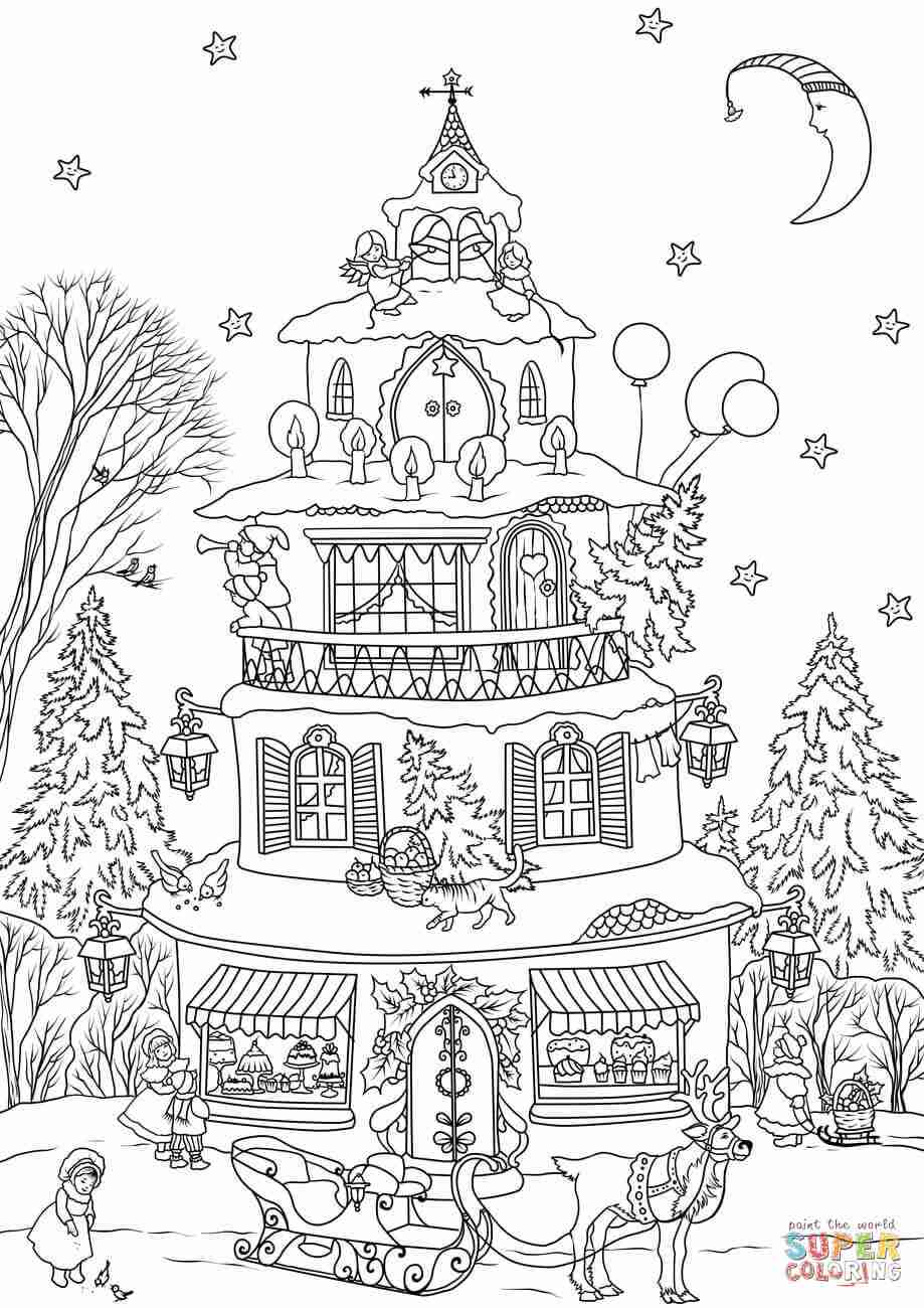 919x1300 Confidential Haunted House Coloring Page Sheet