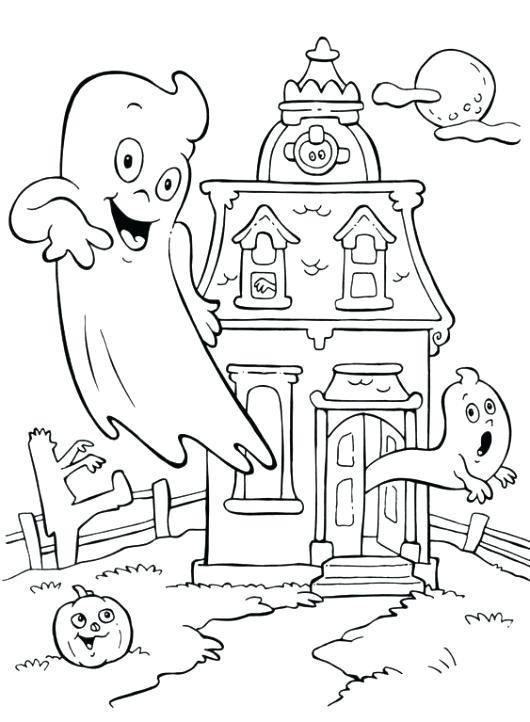530x722 Free Haunted House Coloring Pages For Kids Free Haunted House