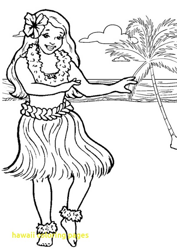600x850 Hawaii Coloring Pages With Hawaiian Hula Dancer Coloring Page