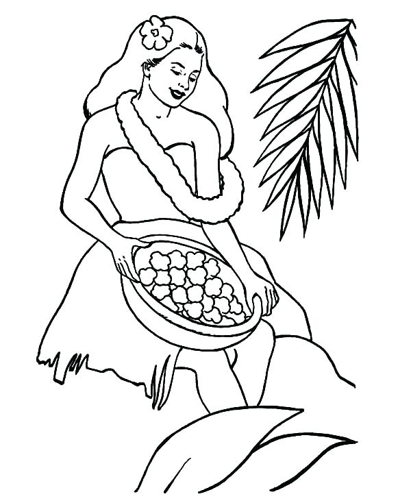 600x734 Hawaii Coloring Coloring Pages Girl Coloring Pages Free Girl