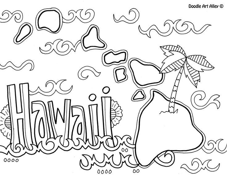 736x568 Hawaii Coloring Page
