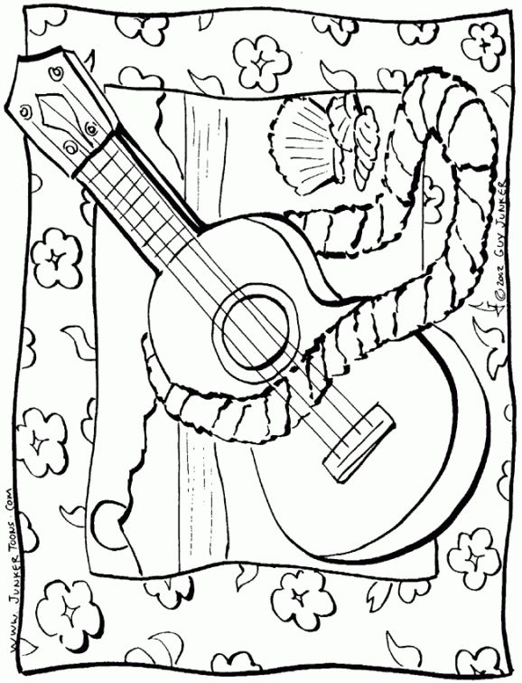 578x755 Hawaiian Ukulele Coloring Page Free Printable Fun Coloring Pages