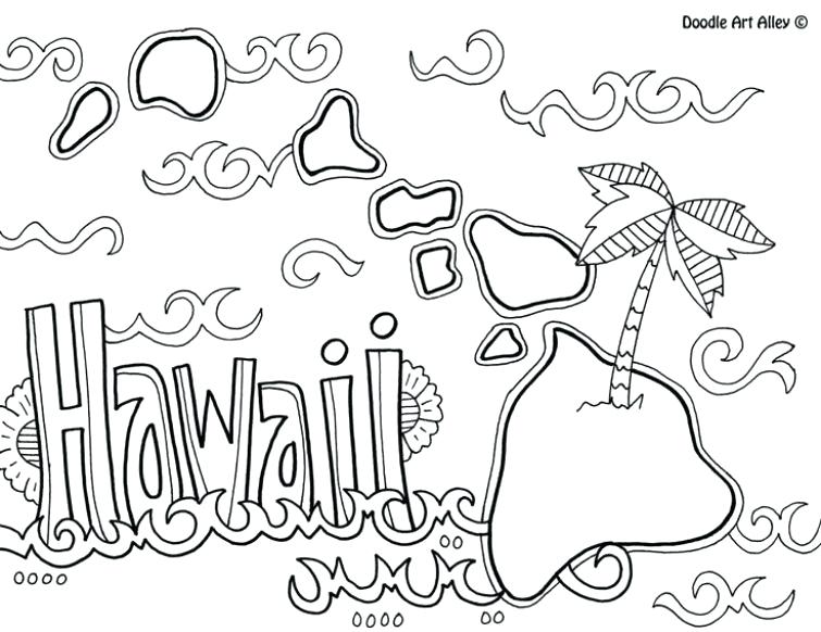 755x582 Hawaiian Coloring Pages